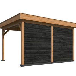 Overkapping met berging Oslo L type 4 Douglas gedroogd met potdekselplank blank