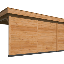 Overkapping Oslo L type 6 Douglas gedroogd met potdekselplank blank