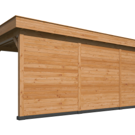 Overkapping met berging Oslo L type 7 douglas gedroogd potdekselplank blank