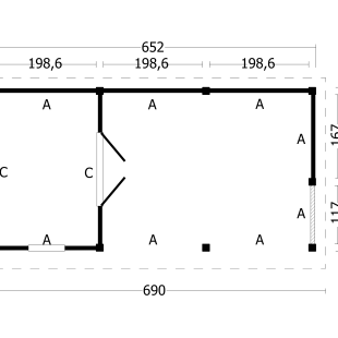 Overkapping met berging Oslo L type 8 douglas gedroogd potdekselplank blank