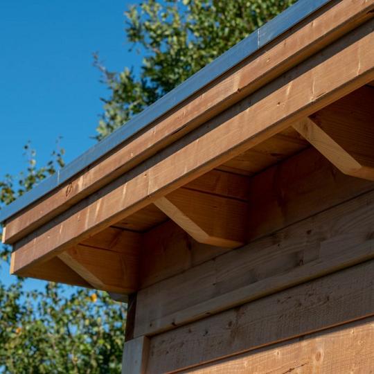 Overkapping Platdak verblijf Odense XXL Uitbreidingset Red Class Wood 300 x 460 cm excl. EPDM