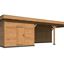 Overkapping met berging Oslo XL, type 7 douglas gedroogd potdekselplank blank