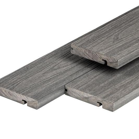 PuraShield composiet eindplank  2,3 x 13,8 x 300 cm, dark grey, fijne houtnerf, clip systeem