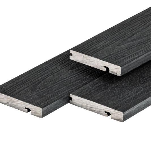 PuraShield composiet eindplank  2,3 x 13,8 x 300 cm, ebony black, fijne houtnerf, clip systeem