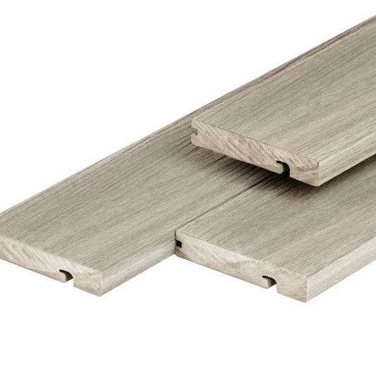 PuraShield composiet eindplank  2,3 x 13,8 x 300 cm, light grey, fijne houtnerf, clip systeem