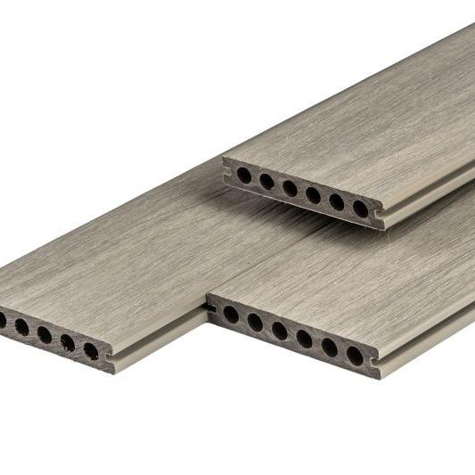 PuraShield composiet vlonderplank 2,3 x 13,8 x 300 cm, light grey, massief, fijne houtnerf, clip sys