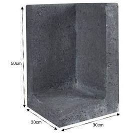 L-Element Hoek 30x30x50cm zwart