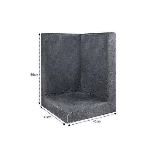 L-Element Hoek 40x40x60cm zwart