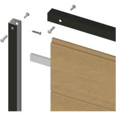 NewTechWood aluminium frameset t.b.v scherm i.c.m betonpalen, zwart gepoedercoat