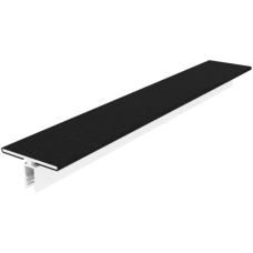 NewTechWood co-extrusie aluminium U-klikprofiel 300 cm, Ebony zwart