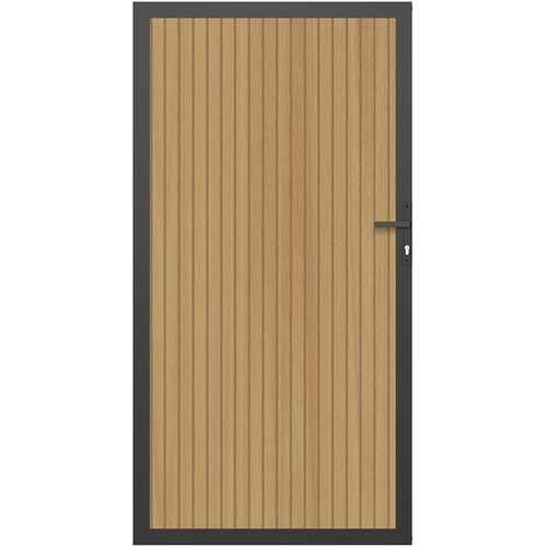 NewTechWood Co-extrusie composiet deur in aluminium frame, verticaal triple, 100 x 195 cm, Red Cedar