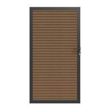 NewTechWood Co-extrusie composiet deur in aluminium frame, verticaal triple, 100 x 195 cm, Teak.
