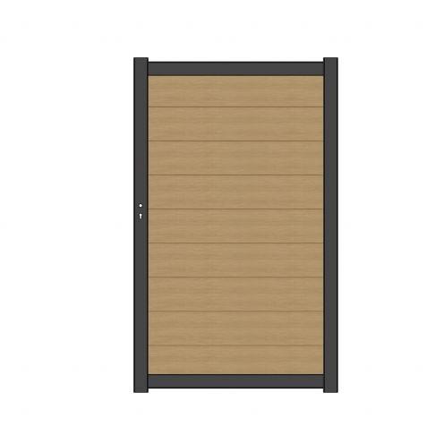 NewTechWood co-extrusie composiet deur Premium in aluminium frame, horizontaal, 97 x 186 cm, Red Ced