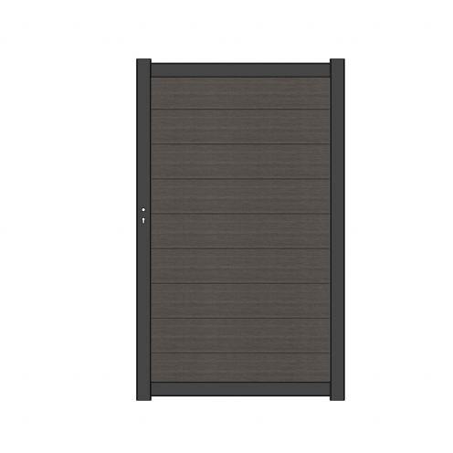 NewTechWood co-extrusie composiet deur Premium in aluminium frame, horizontaal, 97 x 186 cm, Silver 
