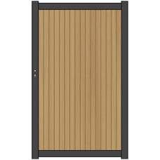 NewTechWood co-extrusie composiet deur Premium in aluminium frame, verticaal triple, 97 x 186 cm, Re