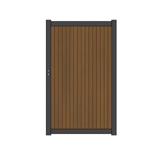 NewTechWood co-extrusie composiet deur Premium in aluminium frame, verticaal triple, 97 x 186 cm, Te