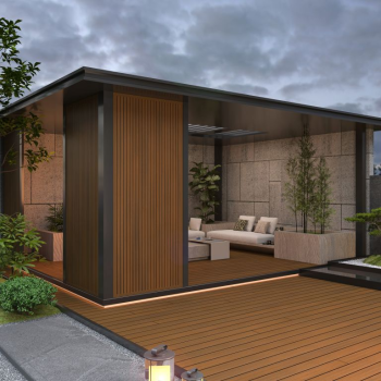 NewTechWood co-extrusie composiet schermplank, 2,1 x 16 x 300 cm, Teak