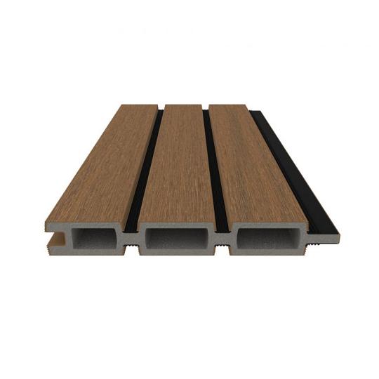 NewTechWood HKC co-extrusie Castellation PRO35 gevelbekleding, 3,3 x 21,5 x 290 cm, Teak.