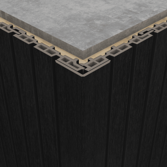 NewTechWood HKC hoekprofiel, 5,5 x 5,5 x 300 cm, Ebony zwart