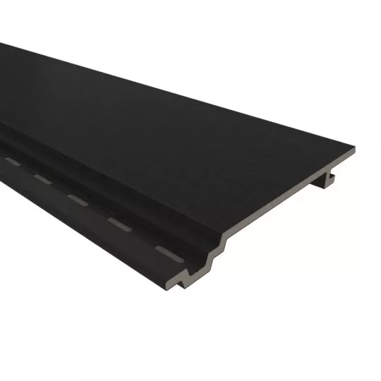 NewTechWood HKC wandbekleding vlak, 1,9 x 18,8 x 300 cm (wb 15,3 cm), Ebony zwart