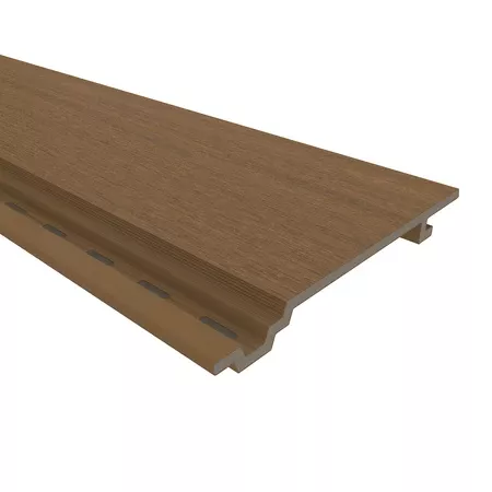 NewTechWood HKC wandbekleding vlak, 1,9 x 18,8 x 300 cm (wb 15,3 cm), Teak