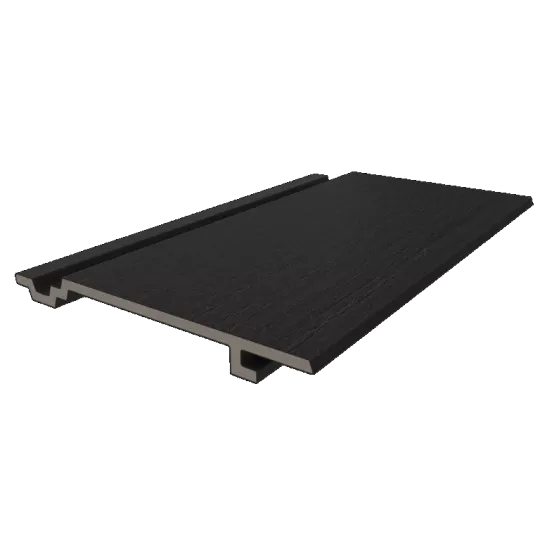 NewTechWood HKC wandbekleding vlak, 1,9 x 18,8 x 400 cm (wb 15,3 cm), Ebony burnt