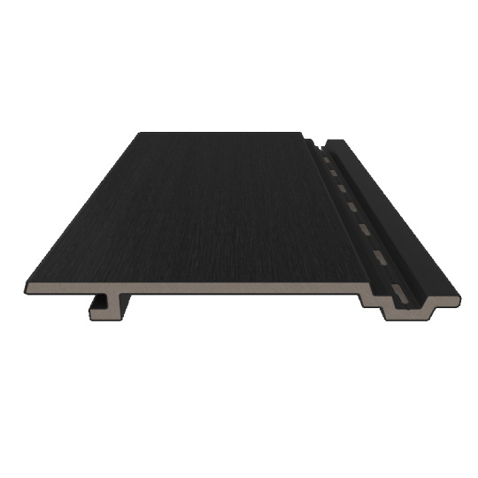 NewTechWood HKC wandbekleding vlak, 1,9 x 18,8 x 400 cm (wb 15,3 cm), Ebony zwart