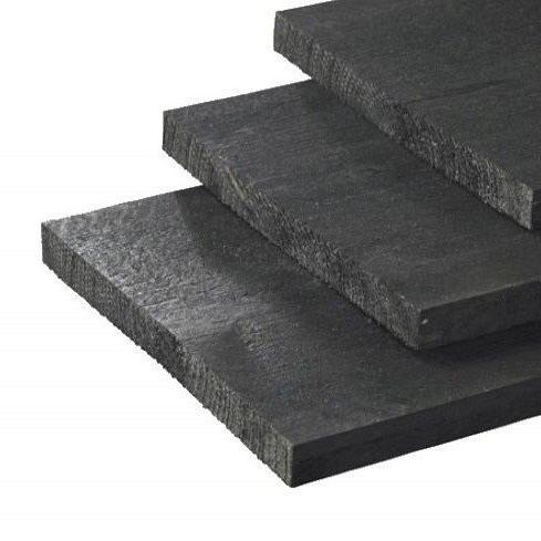 plank vuren ruw 25x275x500 zwart geimpregneerd