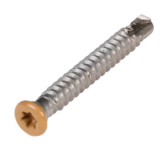 Cobra schroef SS316 A4 5,5x45mm Cedar RAL1011 voor WPC op alu onderbalk (50 schroeven)
