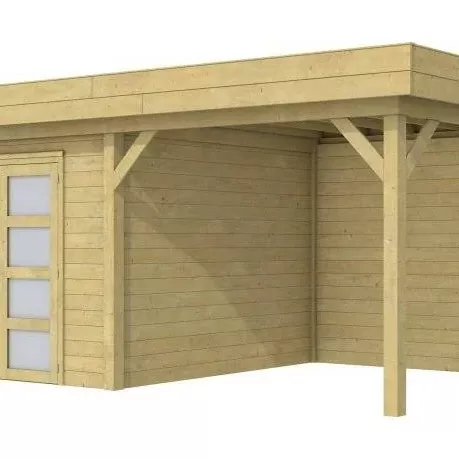 Vuren Topvision Bosuil, 300 x 300 en luifel 300 cm, groen geïmpregneerd.