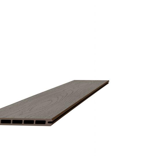 Composiet schermplank houtmotief 2,1 x 19,5 x 180 cm, grijs.