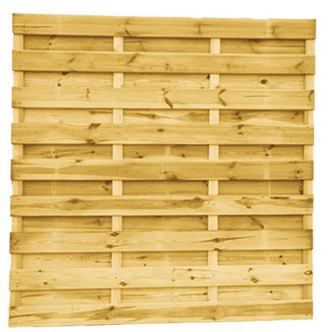 Grenen geschaafd plankenscherm 21-planks 15 mm, 180 x 180 cm, recht, groen geïmpregneerd.