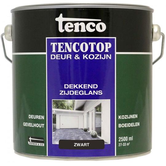 Tencotop deur & kozijn dekkend zijdeglans zwart 9005 2.5 l.