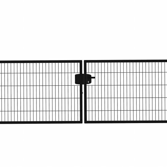 Hillfence metalen dubbele poort Eco-line, 300 x 100 cm, zwart.