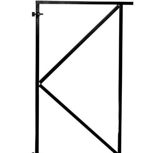Verstelbaar stalen poortframe 120 x 155 cm, zwart gecoat.