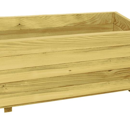 Bloembak rechthoek 39 x 100 x 50 cm (HxBxD), groen geïmpregneerd.