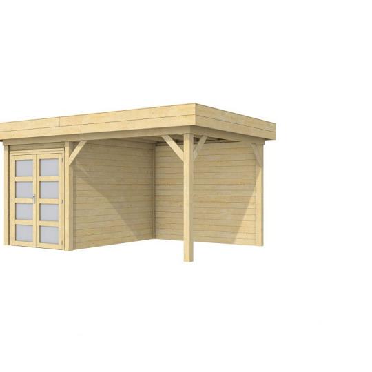 Vuren Topvision Zwaluw, 200 x 300 en luifel 300 cm, kleurloos geïmpregneerd.