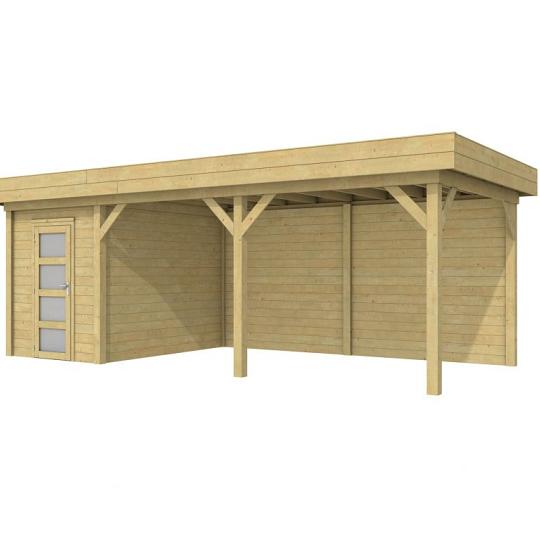 Vuren Topvision Kiekendief, 200 x 300 en luifel 500 cm, groen geïmpregneerd.