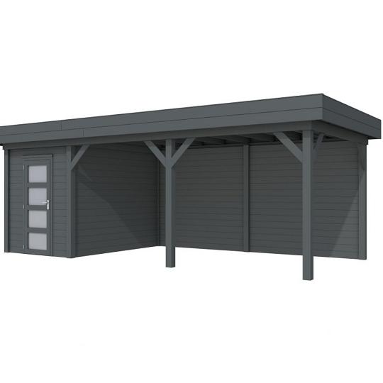 Vuren Topvision Kiekendief, 200 x 300 en luifel 500 cm, antraciet gespoten.