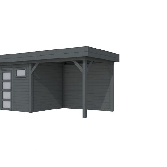 Vuren Topvision Kuifmees, 250 x 250 en luifel 300 cm, antraciet gespoten.