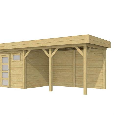 Vuren Topvision Kuifmees, 250 x 250 en luifel 400 cm, groen geïmpregneerd.