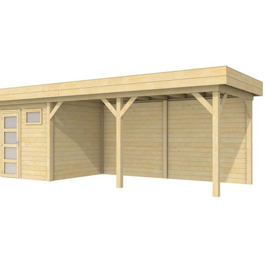 Vuren Topvision Kuifmees, 250 x 250 en luifel 500 cm, onbehandeld.