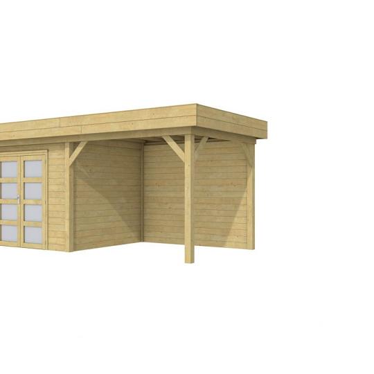 Vuren Topvision Bonte Specht, 300 x 250 en luifel 300 cm, groen geïmpregneerd.