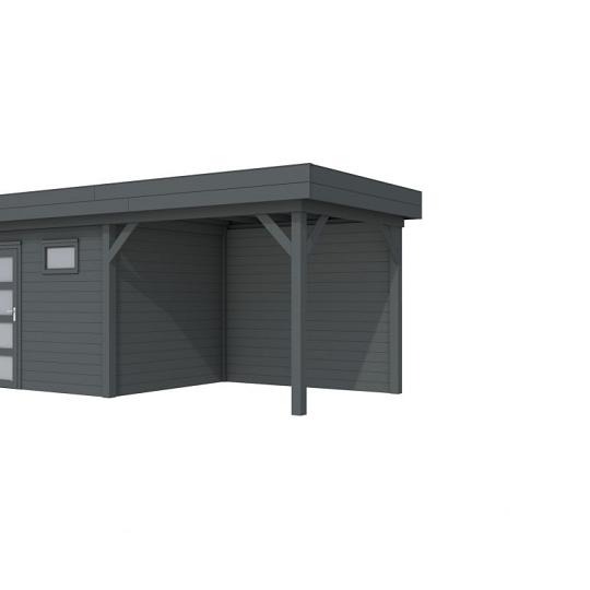 Vuren Topvision Bonte Kraai, 300 x 250 en luifel 300 cm, antraciet gespoten.