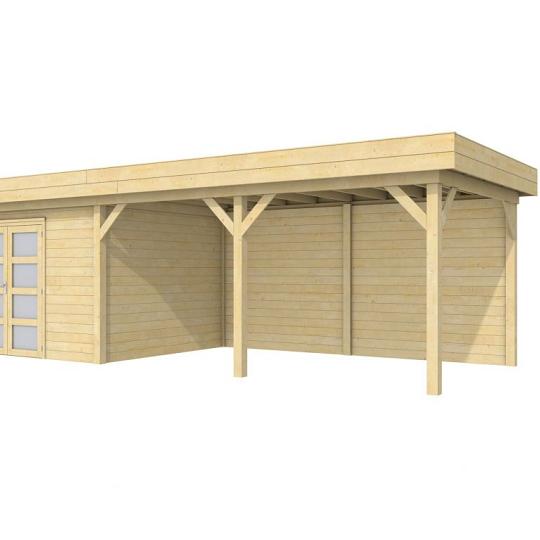 Vuren Topvision Parelhoen, 400 x 300 en luifel 500 cm, onbehandeld.