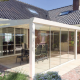 tuinkamer met glasschuifwand systeem 700x400 RAL** glas