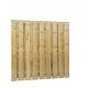 Grenen geschaafd plankenscherm 23-planks 15 mm, 180 x 180-90 cm, verticaal, recht aflopend, groen ge