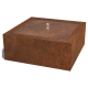 Cortenstaal watertafel 100 x 100 x 40 cm (zonder ledverlichting)