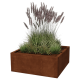 Cortenstaal plantenbak - Vierkant - 100 x 100 x 40 cm - Gelast - Zonder bodemplaat