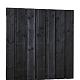 Douglas fijnbezaagd plankenscherm 15-planks 19 mm, 180 x 180 cm, zwart gedompeld.
